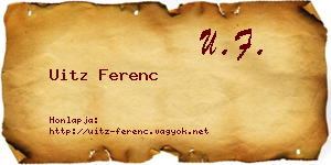 Uitz Ferenc névjegykártya
